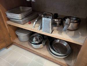 lot 288 image: Collection of Kitchen Cookware Pots, Pans, and Grater Set
