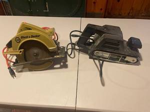 lot 328 image: Black & Decker Circular Saw and Belt Sander Set