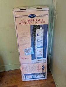 lot 502 image: 64 High Bath Storage Tower with 5 Shelves by Trend Lines
