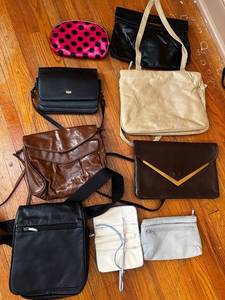 lot 547 image: Collection of 9 Assorted Handbags and Clutches