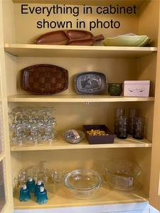 lot 29 image: Assorted Kitchenware Lot Including Glassware and Serving Trays