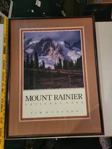 lot 349 image: Framed Mount Rainier National Park Print by Tim OConnor