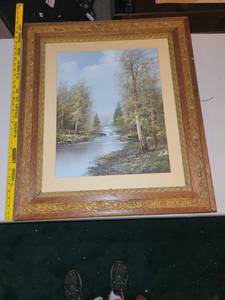 lot 353 image: Framed Landscape Oil Painting Signed by Artist Hurst