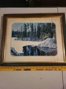 lot 360 image: Framed Winter Landscape Art Print