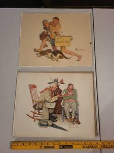 lot 362 image: Set of 2 Norman Rockwell Prints - No Swimming and The Vet