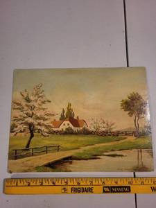 lot 363 image: Vintage Signed Landscape Oil Painting by Jim Johnson