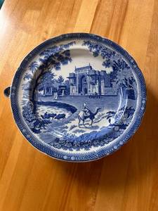 RARE Georgian/Early Victorian Transferware Warming Plate by Rogers England with Camel Pattern LOC97