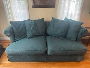 lot 31 image: Custom Made Sofa with Plush Cushions