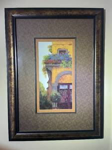 lot 32 image: Framed Wall Art by Collective Images - Colorful Balcony Scene