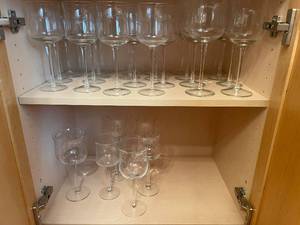 lot 48 image: Large Set of Etched Wine Glasses
