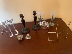 lot 51 image: Collection of Vintage Candle Holders and Decor Items incl Danish