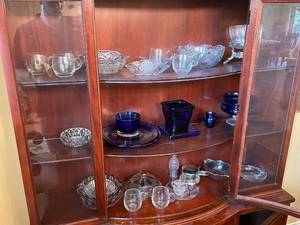 lot 52 image: Collection of Vintage Crystal and Blue Glass Tableware