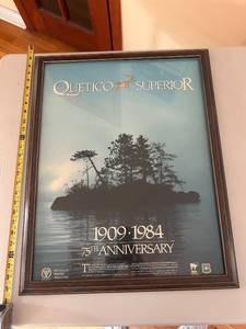 lot 72 image: Framed Quetico Superior 75th Anniversary Poster