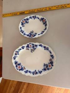 lot 77 image: 2 Antique Grindley Derby Pattern Flow Blue Platters