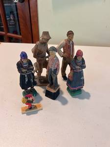 lot 80 image: Set of Norwegian, Canadian, Etc Hand-Carved Wooden Figurines incl. Agnes Dube