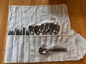 lot 93 image: Set of Stainless Steel Flatware with Spoons and Forks
