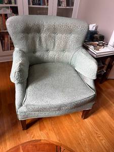lot 126 image: Upholstered Armchair with Damask Pattern