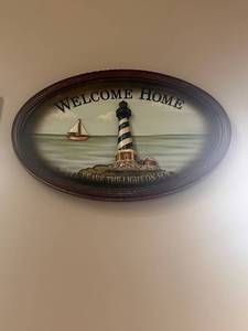 lot 142 image: Vintage Nautical Theme Welcome Home Wall Plaque