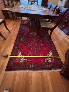 lot 166 image: Vintage Area Rug with Geometric Patterns