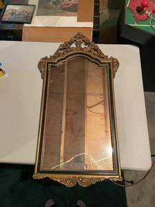 lot 380 image: Vintage Ornate Gold Framed Wall Mirror