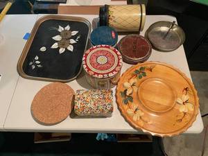 lot 382 image: Collection of Decorative Trays and Tins