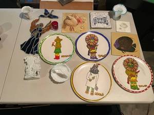 lot 393 image: Assorted Collection of Decorative Plates, Art Tiles, and Glassware
