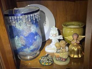 lot 435 image: Decorative Angels, Vases, and Basket Collection