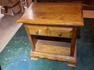 lot 438 image: Wooden Nightstand with Single Drawer and Shelf