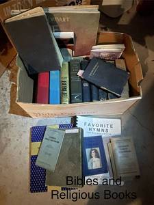 lot 494 image: Collection of Vintage and Antique Bibles, Hymnals and Religious Books