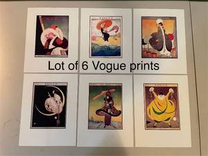 lot 525 image: Lot of 6 Vogue Art Deco Style Prints