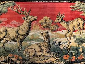 lot 574 image: Vintage Made in Italy Tapestry with Deer Scene