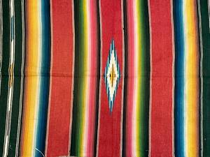 lot 579 image: 5-Foot Long Striped Mexican Serape Blanket