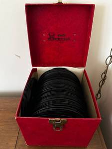 lot 16 image: Platter-Pak 45 RPM Record Collection with Vintage Carrying Case