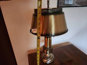 lot 98 image: Brass Finish Table Lamp with Pull Chains