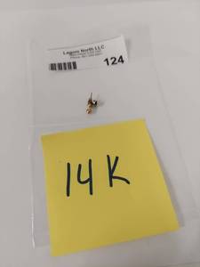 lot 124 image: Pair of 14K Gold Stud Earrings