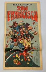 lot 129 image: 1950s-60s Topps Chewing Gum Co. 10 x 18 12 San Francisco Poster (Tears Present But Repaired With Tape)