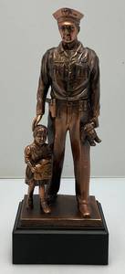 lot 191 image: 11 12 Policeman With Child Figurine Statue
