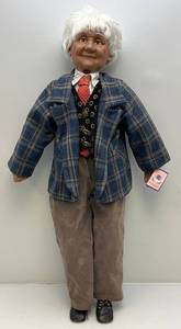 lot 10 image: Vintage 36 Tall Goldeniale Collection Luis Grandpa Porcelain Doll With COA