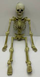 lot 23 image: Large Vintage 34 Hard Plastic Articulated Skeleton Mouth Moves & Talks, Eyes Light Up (WORKS)