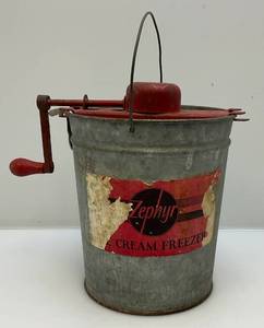 lot 27 image: Very Cool Vintage Miniature ZEPHYR Ice Cream Freezer 10 Tall