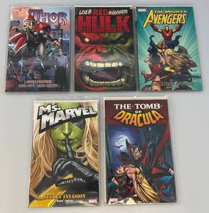 lot 56 image: Misc. Graphic Novel Comics Including The Tomb Of DRACULA, THOR & More (Bagged & Carded)