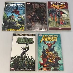lot 58 image: Misc. Graphic Novel Comics Including SPIDERMAN, THOR & More (Bagged & Carded)