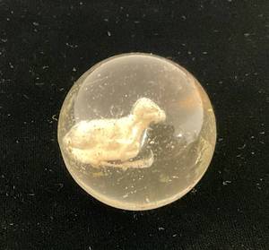 lot 229 image: 1800s Approximately 1 38 German Sulphide Marble With Lamb