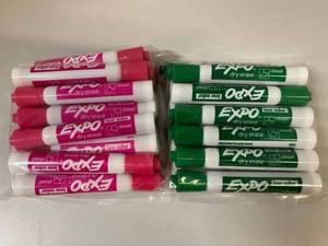 lot 101 image: Pink and Green Dry Erase Markers