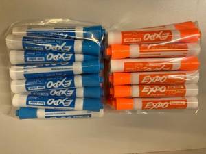 lot 106 image: Light Blue and Orange Dry Erase Markers