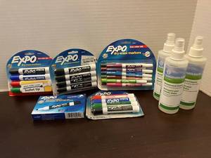 lot 61 image: Expo Dry Erase Markers and Cleaner