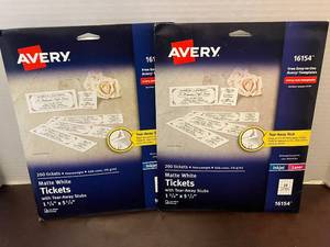 lot 145 image: Avery Printable Tickets