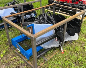 lot 1166 image: CFG Skid Steer Auger Attachment - 61214 Inch (SSECAG-Y With 3 Bits)