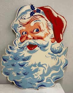 lot 14 image: Cardboard Santa Display Vintage Santa Claus