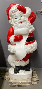 lot 37 image: Vintage Blow Mold Santa Claus by General Foam Plastics 3 FT